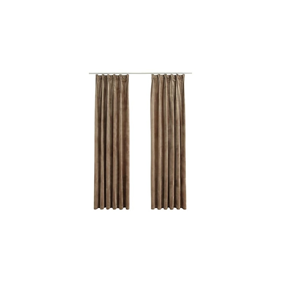 Set 2 Tende Oscuranti con Ganci in Velluto Beige 140x225 cm – VidaXL Senso.it | Boutique Online
