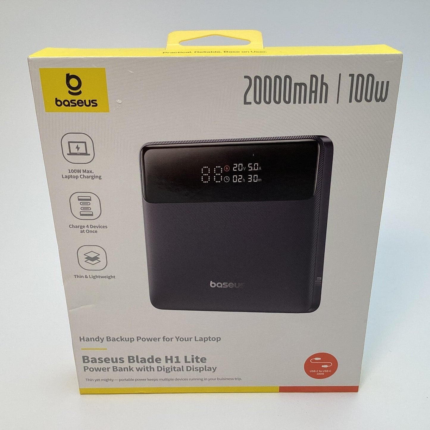 Baseus 100W Power Bank 20000mAh Capacity PD Fast Charging Battery Charger Powerbank for Laptops MacBook iPhone Samsung Xiaomi Senso.it | Boutique Online