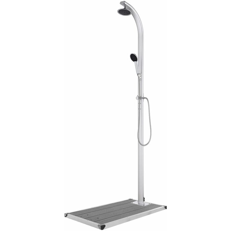 vidaXL Doccia da Giardino con Base Grigia 220 cm in Alluminio Senso.it | Boutique Online