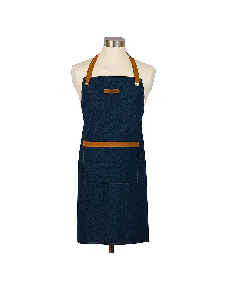 Le Creuset Grembiule Denim Blu/Marrone Senso.it | Boutique Online