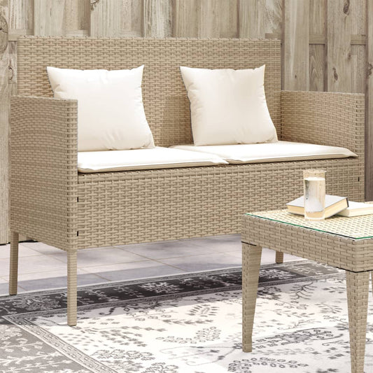 vidaXL Panca da Giardino con Cuscini Beige in Polyrattan Senso.it | Boutique Online