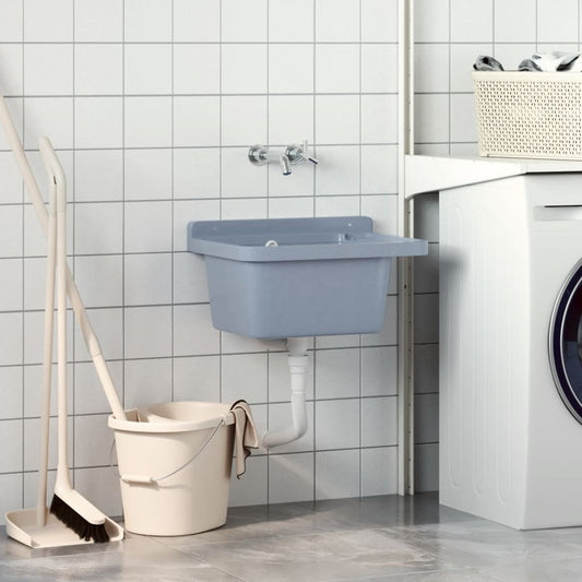 vidaXL Lavabo a Parete Grigio 50x35x24 cm in Resina, lavabo a parete, lavabo da toilette, lavabo da esterno, lavabo a muro, lavabo pensile Senso.it | Boutique Online