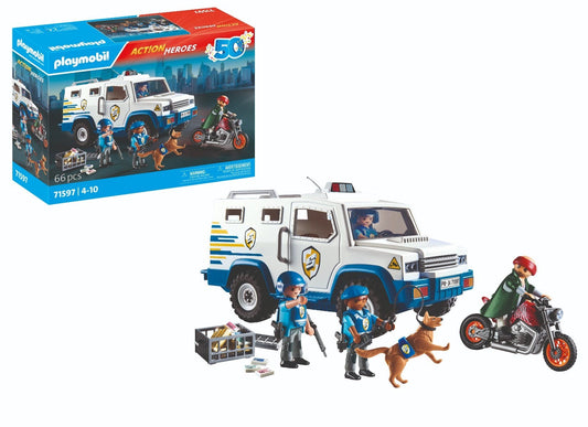 Playmobil Action Heroes: Veicolo Trasporto Valori con Moto Senso.it | Boutique Online