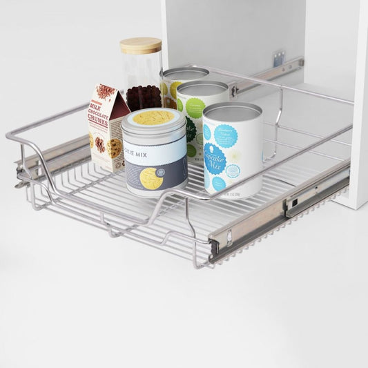 2 pezzi cestelli estraibili in filo metallico per unità di base della dispensa della cucina, organizer per riporre gli oggetti, 500 mm Senso.it | Boutique Online