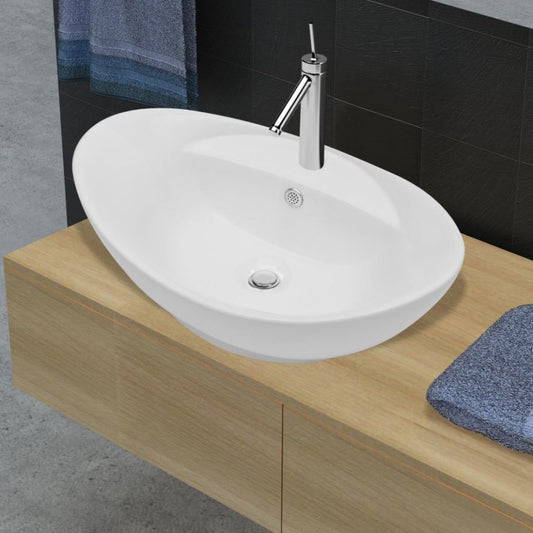 Lavabo sopra piano ovale bianco 58x39x21 cm Vida XL Senso.it | Boutique Online
