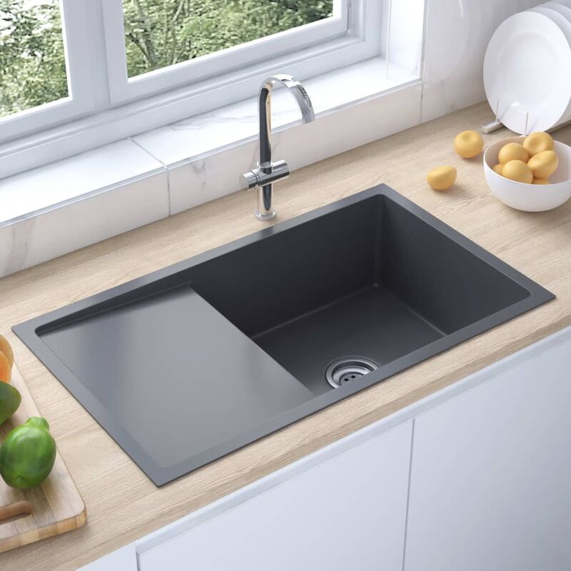 Lavello Cucina Acciaio Inox Nero VidaXL Senso.it | Boutique Online