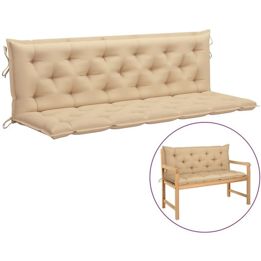 VidaXL Set di 2 Cuscini per Panca da Giardino in Tessuto Oxford Beige (100% Poliestere) Senso.it | Boutique Online