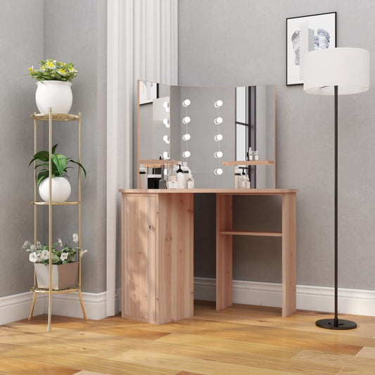VidaXL Tavolo da Trucco Angolare con LED – Rovere 111 × 54 × 141,5 cm Senso.it | Boutique Online