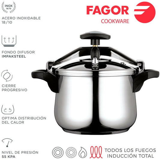 Pentola a pressione classica 4L in acciaio inox 18/10 Fagor Senso.it | Boutique Online