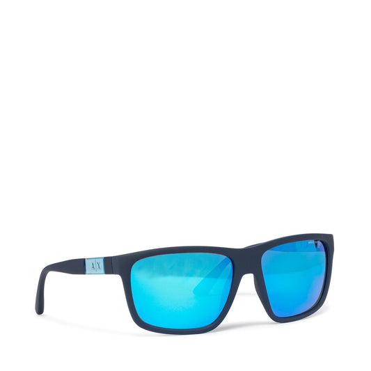 Armani Exchange Occhiali da Sole Uomo AX4121S Rettangolari Verde Blu Opaco Specchio Senso.it | Boutique Online