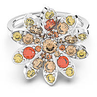 Swarovski Eternal Flower Ring, Flower, Multicolored, Rhodium Plated - Orange Senso.it | Boutique Online
