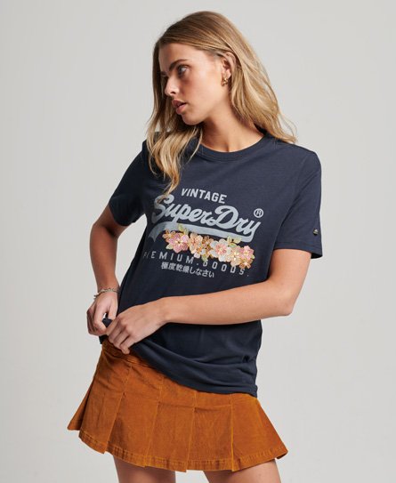 T-Shirt Superdry Donna Blu Marino Vintage, EU 40 Senso.it | Boutique Online