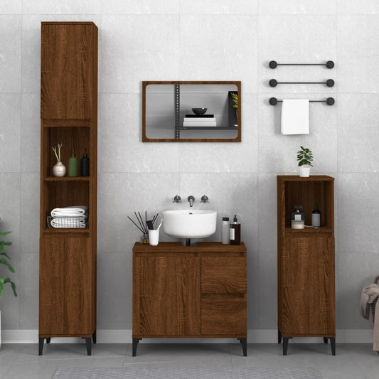VidaXL Bathroom Cabinet Brown Oak Engineered Wood Medium Senso.it | Boutique Online