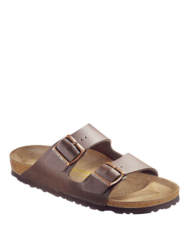 Birkenstock Arizona Birko-Flor Mens Brown Narrow Sandals Senso.it | Boutique Online