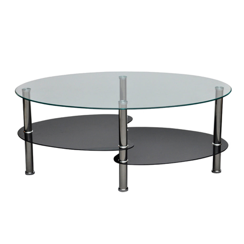 Tavolino da caffè in vetro temperato nero, metallo, medio, design elegante Senso.it | Boutique Online