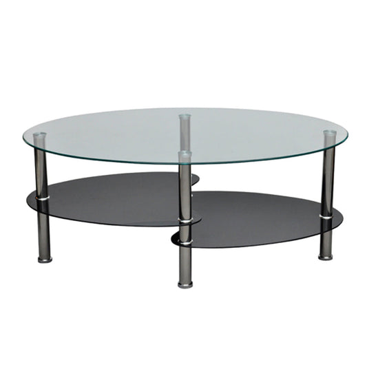 Tavolino da caffè in vetro temperato nero, metallo, medio, design elegante Senso.it | Boutique Online