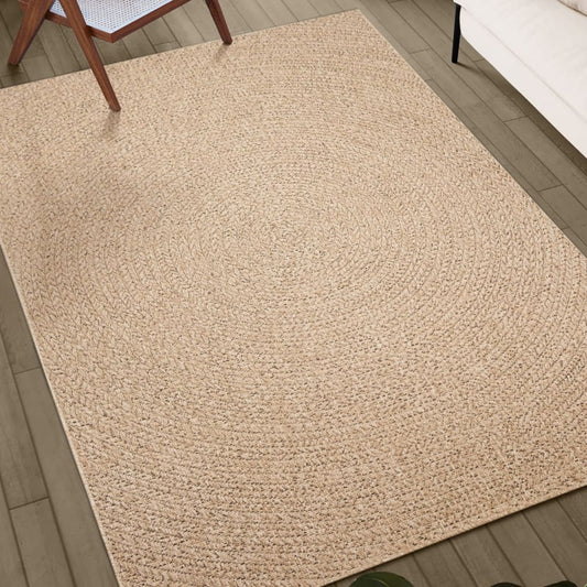 Tappeto Rotondo 140 x 200 cm VidaXL – Stile Juta, per Interni ed Esterni, Perfetto come Zerbino, Tappeto da Cucina o da Pavimento Senso.it | Boutique Online