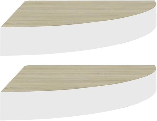 Mensola angolare da parete vidaXL set 2 pz rovere MDF 35x35x3,8 cm fissaggio invisibile cubo angolo salotto Senso.it | Boutique Online